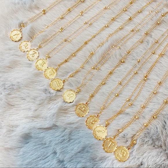 Gold Zodiac Coin w/Ball Bead Chain - Picture 12 of 16